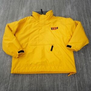 USC Jacket Men Gear For Sports Vintage Yellow Windbreaker 1/4 Zip Pockets Large
